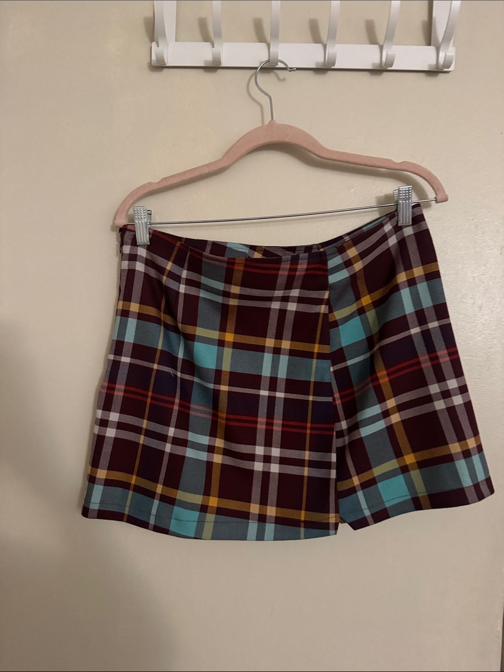 Urban Outfitters Plaid Skirt in Burgundy, Teal, Mustard